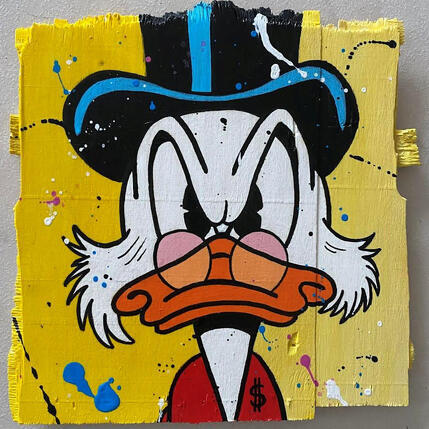 Painting F2 Picsou by Marie G. | Painting Pop-art Acrylic, Wood Pop icons