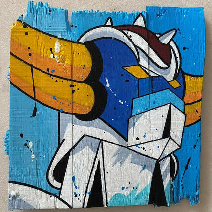 Painting F2  Goldorak by Marie G.  | Painting Pop-art Acrylic, Gluing, Wood Pop icons