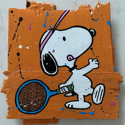 Peinture F2  Tennis party par Marie G.  | Tableau Pop-art Acrylique, Bois, Collage Icones Pop