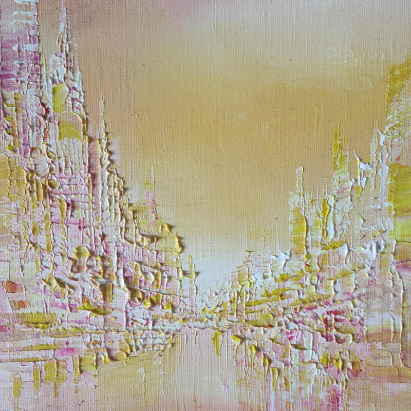 Peinture Soleil d'enfance par Levesque Emmanuelle | Tableau Huile
