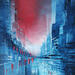 Peinture Ciel rouge par Levesque Emmanuelle | Tableau Huile