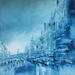 Peinture I love blue par Levesque Emmanuelle | Tableau Huile