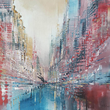 Painting Canal de l'Ourcq by Levesque Emmanuelle | Painting  Oil