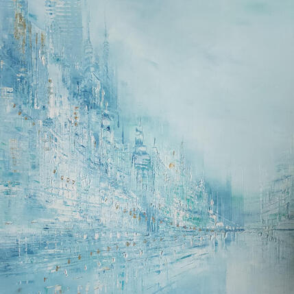 Painting Bleu comme tes yeux by Levesque Emmanuelle | Painting  Oil