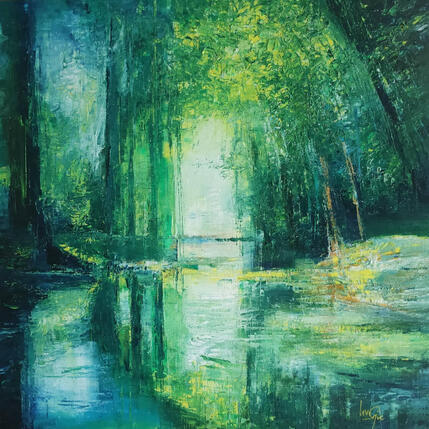 Painting Les bords de l'Yonne by Levesque Emmanuelle | Painting  Oil