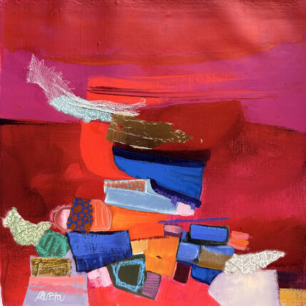 Painting Chaos dans le désert by Lau Blou | Painting
