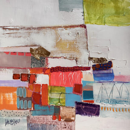 Painting Le village des ressources by Lau Blou | Painting