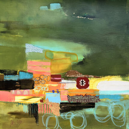 Painting Un soir à la rivière by Lau Blou | Painting