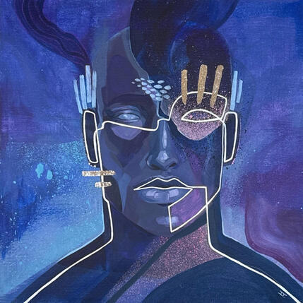 Peinture Nuit étoilée  par Detovart | Tableau