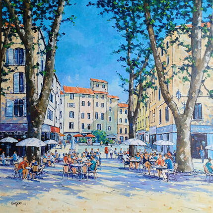 Painting TERRASSES PLACE RICHELME A AIX EN PROVENCE  by Euger | Painting