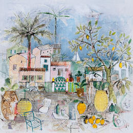 Painting Sous le citronnier by Colombo Cécile | Painting