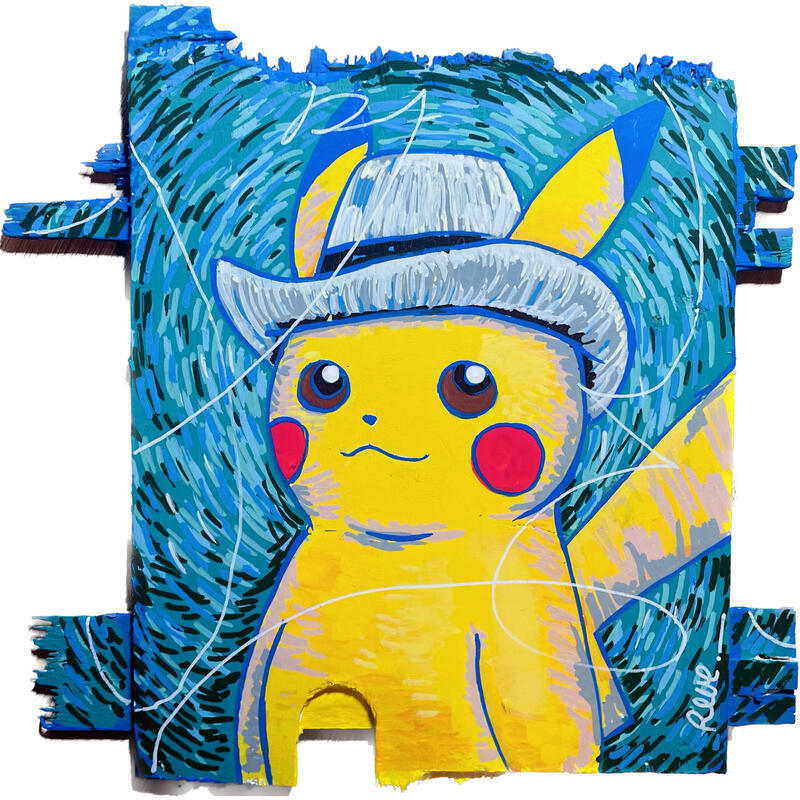 Painting Pika Gogh by Revel | Painting Pop-art Pop icons