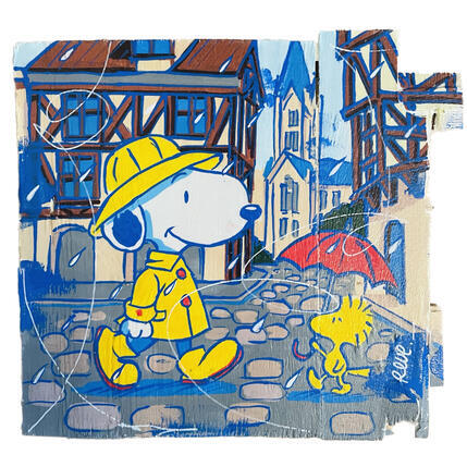 Peinture Sous la pluie par Revel | Tableau Pop-art Icones Pop