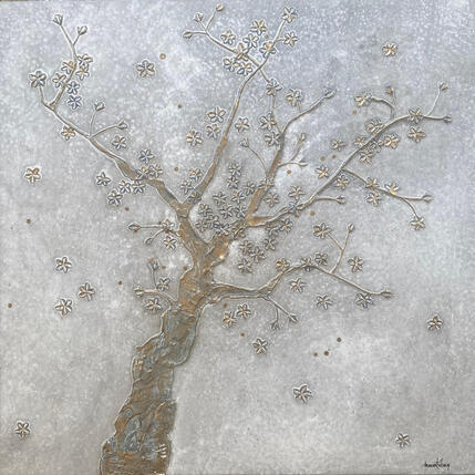 Painting Cerisier en fleurs by Trébucq Marion | Painting