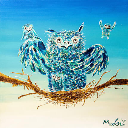 Peinture Vertiginus par Moogly | Tableau Art Singulier Acrylique, Pigments, Résine Animaux