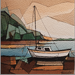 Painting Bateau de pêche, 1 mât by Langlois Jean-Luc | Painting
