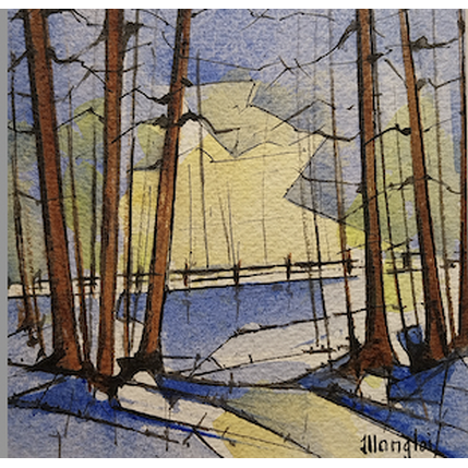 Painting Forêt (bleu) by Langlois Jean-Luc | Painting