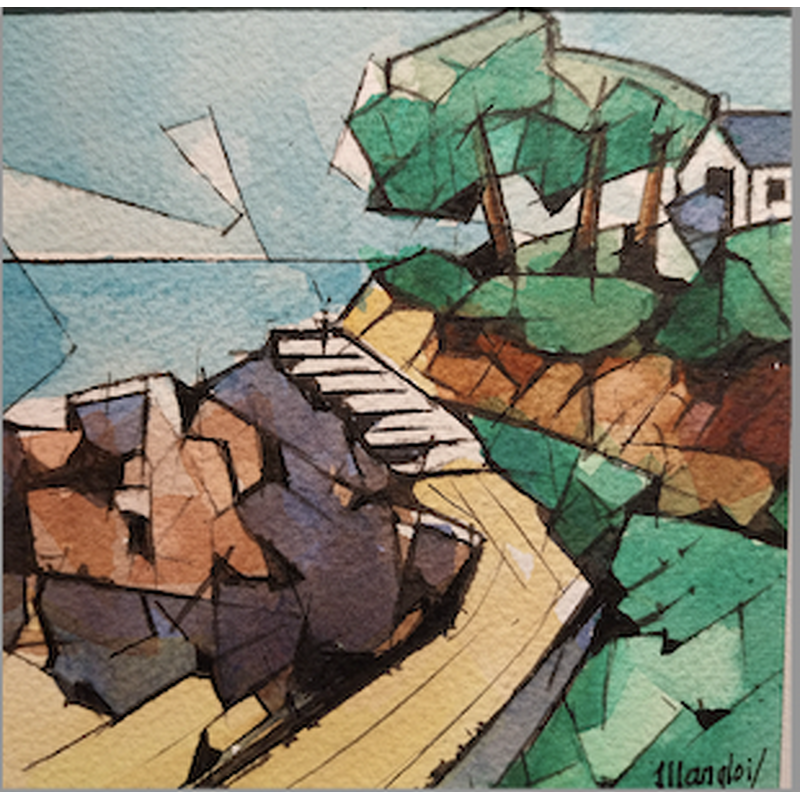 Painting Marches, 1 maison by Langlois Jean-Luc | Painting