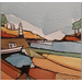 Painting 1 phare, 1 bateau, 1 maison by Langlois Jean-Luc | Painting