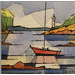 Pintura Marée basse et phare por Langlois Jean-Luc | Pintura