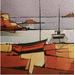 Pintura 2 bateaux (brun) por Langlois Jean-Luc | Pintura