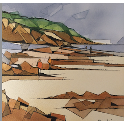 Pintura 4 promeneurs por Langlois Jean-Luc | Pintura