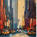Peinture New-York, 4 voitures par Langlois Jean-Luc | Tableau
