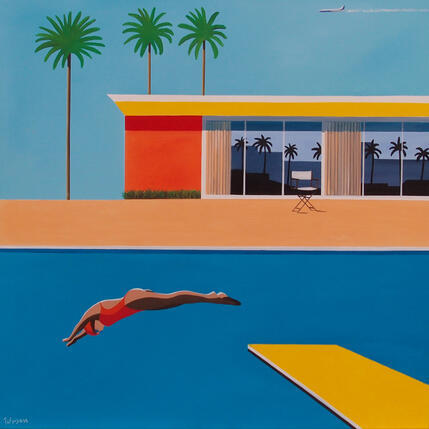 Painting California dreaming by Trevisan Carlo | Painting Pop-art Oil Architecture