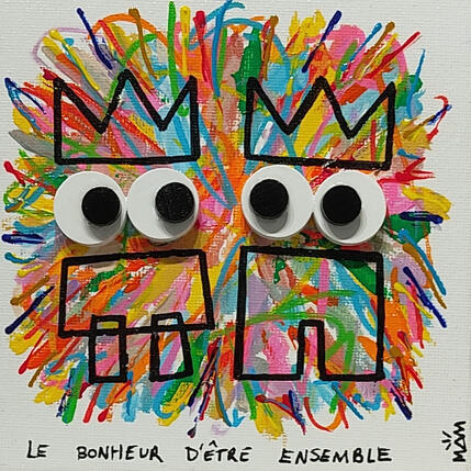 Peinture LE BONHEUR par Mam | Tableau Pop-art Acrylique