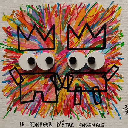 Painting LE BONHEUR by Mam | Painting Pop-art Acrylic Pop icons