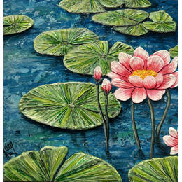 Peinture L'impératrice des eaux par Geiry | Tableau Matiérisme