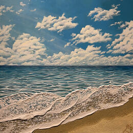 Peinture L'échappée bleue par Geiry | Tableau Matiérisme