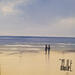 Painting Seuls sur la plage by Guillet Jerome | Painting Figurative Oil