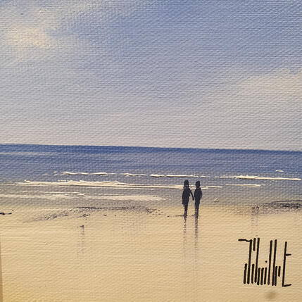 Painting Seuls sur la plage by Guillet Jerome | Painting