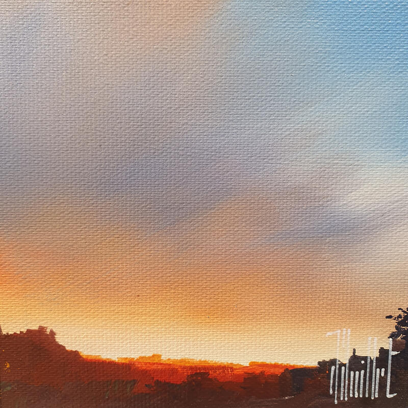 Painting Juste le ciel by Guillet Jerome | Painting Figurative Oil