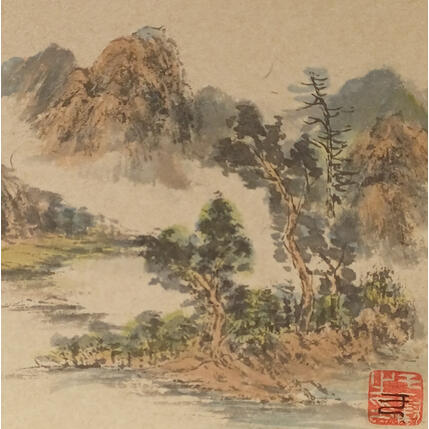 Gemälde Île von Yu Huan Huan | Gemälde Figurativ Tinte