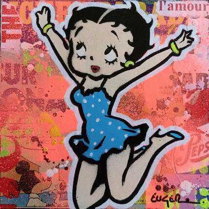 Gemälde L'AMOUR von Euger Philippe | Gemälde Pop-Art Acryl, Collage Pop-Ikonen