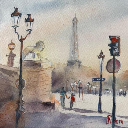 Painting Le lion veille sur Paris by Khomyakova  Liliya  | Painting
