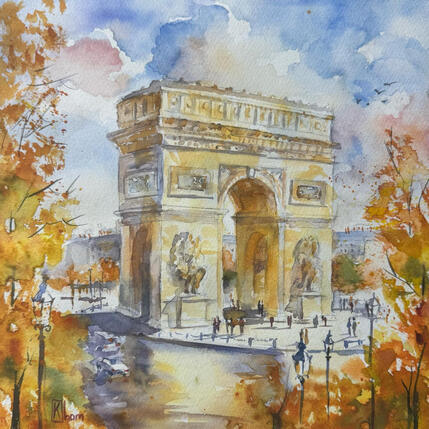 Painting Lumière d’automne sur l’Arc de Triomphe by Khomyakova  Liliya  | Painting