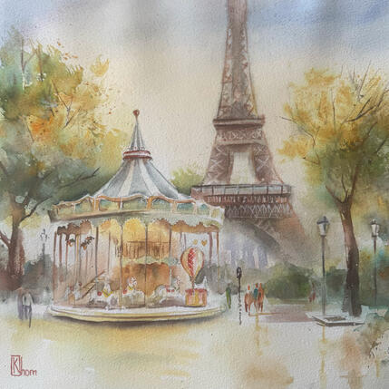 Painting Le manège sous la tour by Khomyakova  Liliya  | Painting