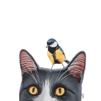 Peinture BIRD AND CAT 25 par Milie Lairie | Tableau