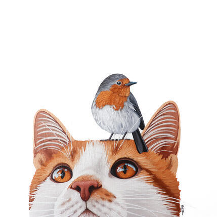 Peinture BIRD AND CAT 26 par Milie Lairie | Tableau