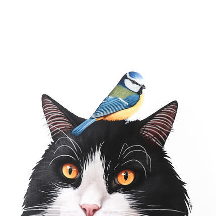 Peinture BIRD AND CAT 24 par Milie Lairie | Tableau