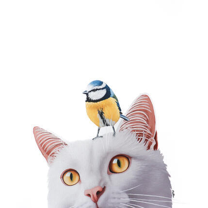 Peinture BIRD AND CAT 23 par Milie Lairie | Tableau