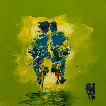 Painting Un doux partage by Raffin Christian | Painting Figurative Oil Life style