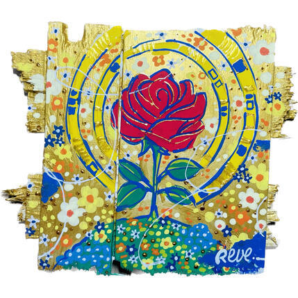 Gemälde rose von Revel | Gemälde Pop-Art Upcycling Pop-Ikonen