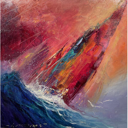 Gemälde Dramatic wave von Petras Ivica | Gemälde Figurativ Öl Landschaften
