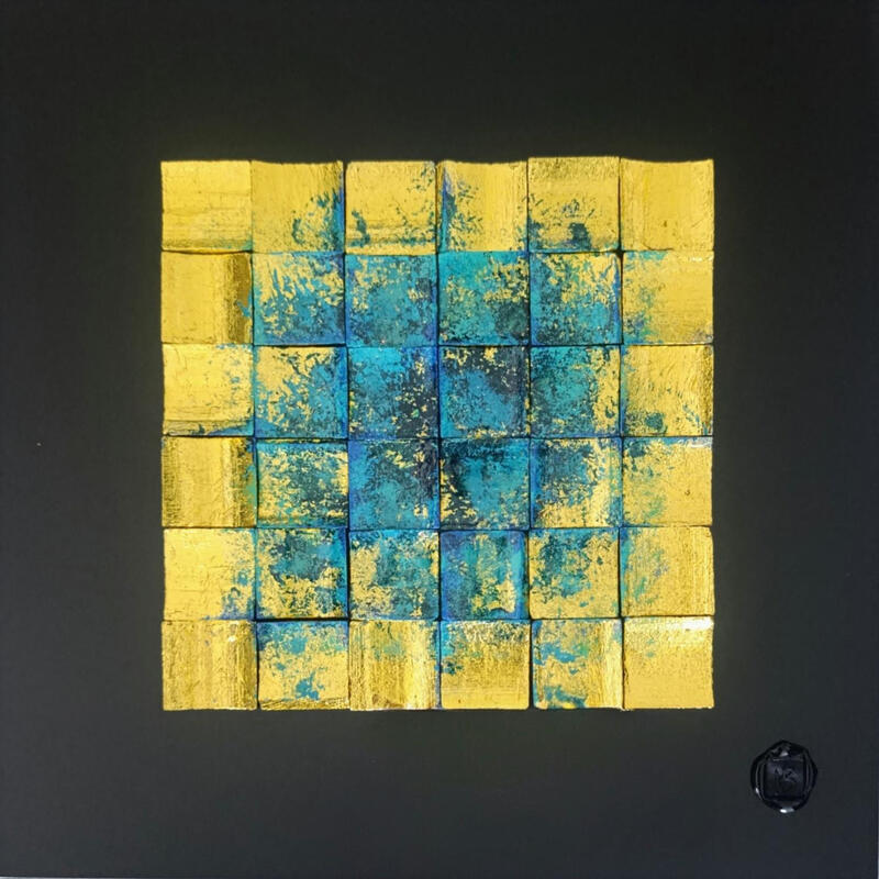 Painting Anamudi by Bauquel Véronique | Painting Abstract Minimalist Gluing