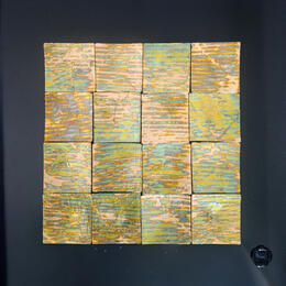 Painting Sikhara by Bauquel Véronique | Painting Abstract Gluing Minimalist