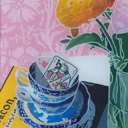 Peinture La reine appréciait le caractère de Francis par Auriol Philippe | Tableau Figuratif Acrylique, Plexiglas, Posca Natures mortes
